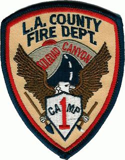 LOS ANGELES COUNTY CALIFORNIA FIRE DEPARTMENT CAMP 1 SOLEDAD CANYON PATCH